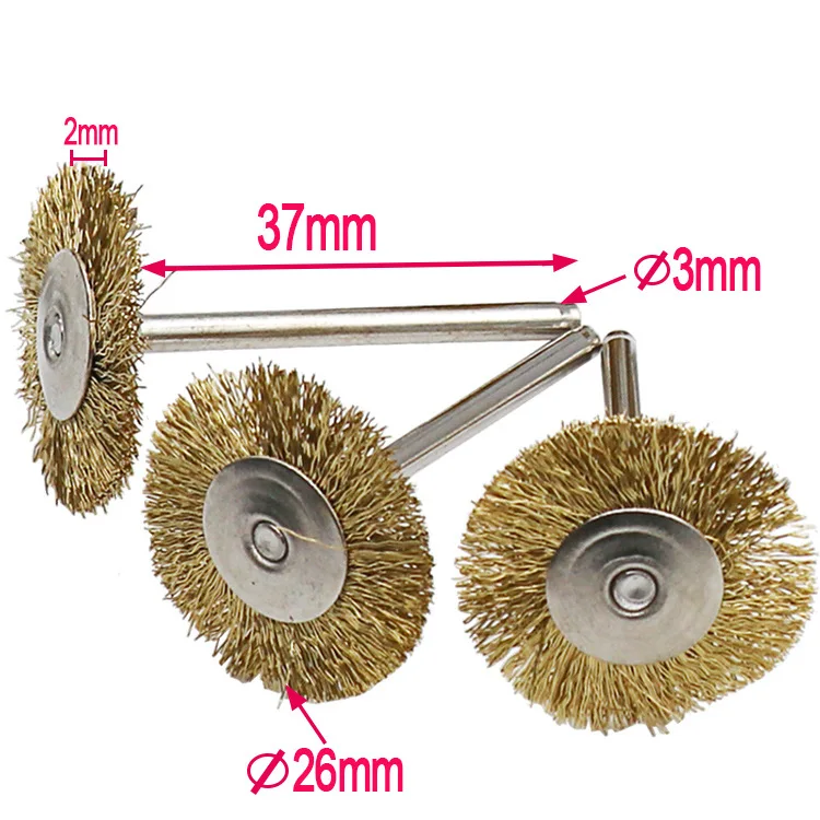 Description Picture 4 of item9pcs/set Brass Wire Wheel Brush Steel Wire Brushes Kit for Rotary Tool Dremel Drill Polishing Grinding Wheel Brush Accessories