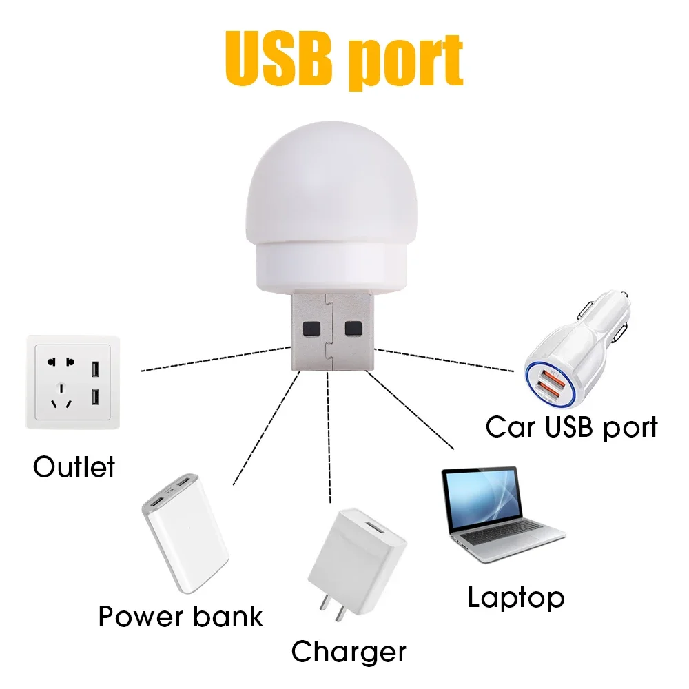 USB Plug Lamp Small Mini Book Lamps LED Night Light Computer Mobile Power Charging LED Eye Protection Round Reading Light 1-8Pcs mini night light,led lamp,desk lamp