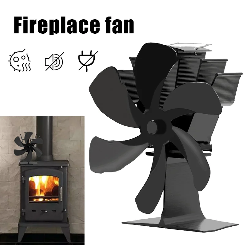 New Heat Powered Stove Fan Mini Fireplace Fan Log Wood Burner Heat Powered  Quiet Fireplace Fan Non-Electric Rotating Fan - AliExpress