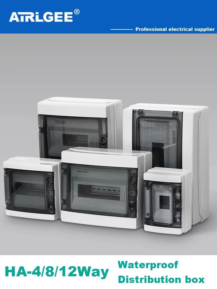 Laterais ha Series 12 Saídas Iluminação Doméstica Caixa de Distribuição Elétrica Mcb Caixa de Junção à Prova d Água Abs Mais pc Plástico