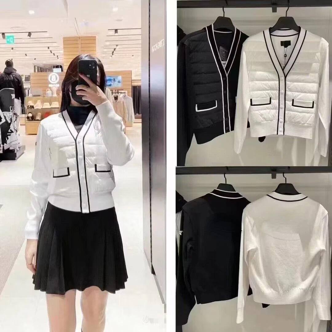 

Korean Golf Women's Autumn/Winter Short Tank Top White Warm GOLF Coat Jacket Top Clothes