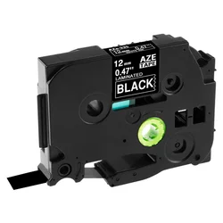 Vibrant 31 - Color Label Tape Collection - 12mm Standard for Professional Labeling (White on black)