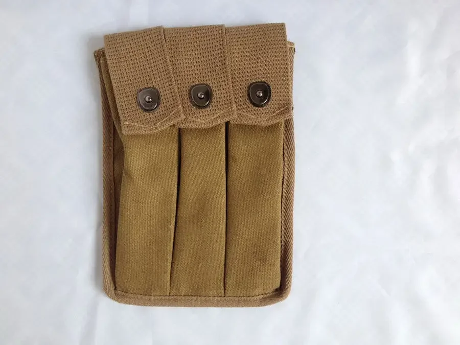 Reproduction Military WWII WW2 US AMRY THOMPSON MAGAZINE POUCH 3 CELL 30 ROUNDS AMMO BAG
