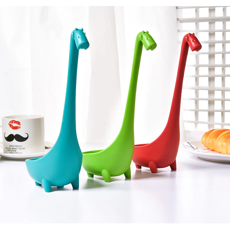 Plastic spoon FHEAL Cute Giraffe Colander With Long Handle Food-grade PP Long Handle Cooking Utensils Tableware Spoon Kitchen Accessories