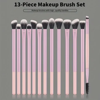 Set di 13 Pennelli Professionali per il Trucco, Morbidi Pennelli per Viso e Occhi per Fondotinta, Correttore, Ombretto, Sfumatura e Illuminazione