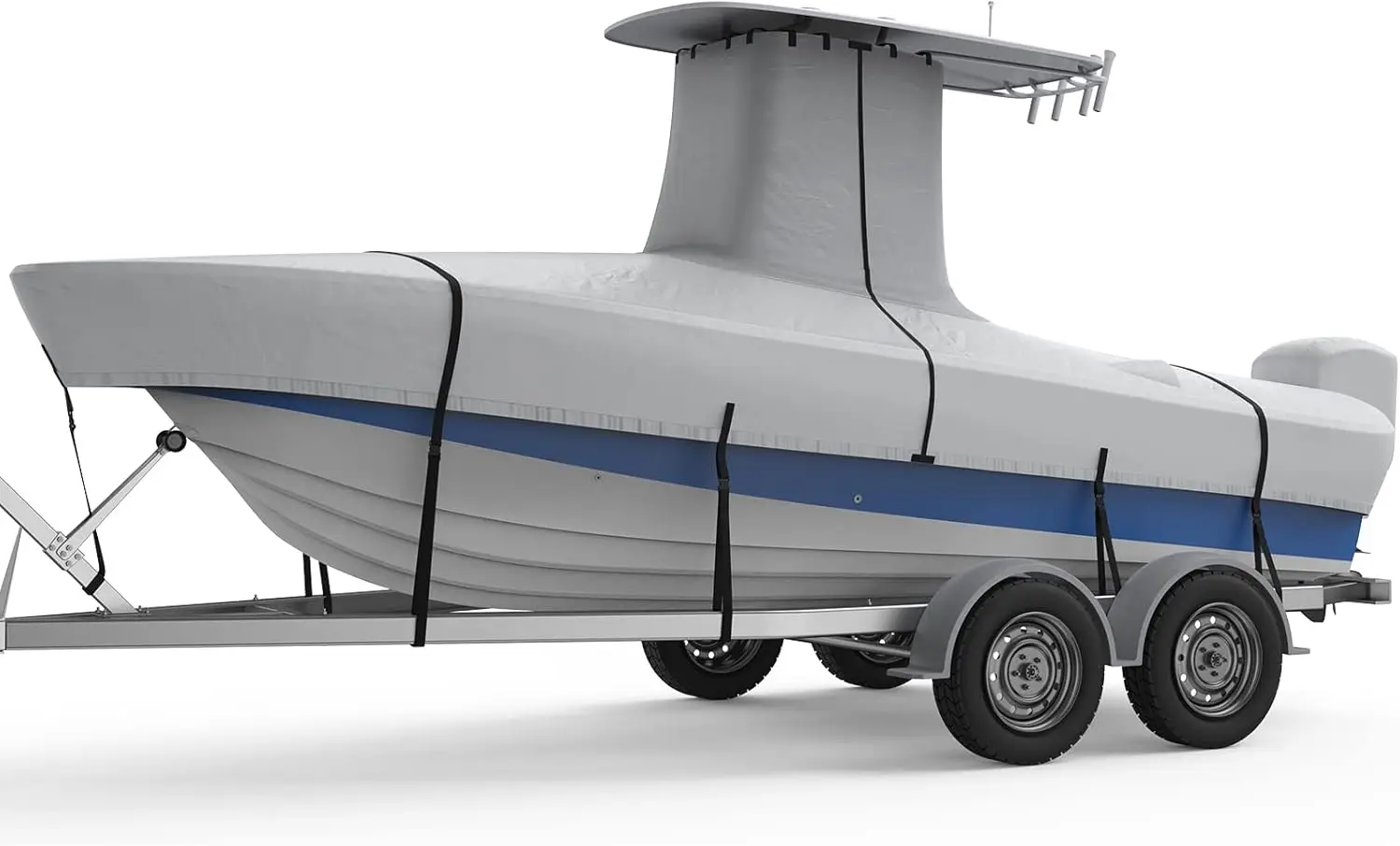 T-Top Boat Cover 100% Waterproof Heavy Duty Tear-Resistant Polyester with Motor Cover for Center