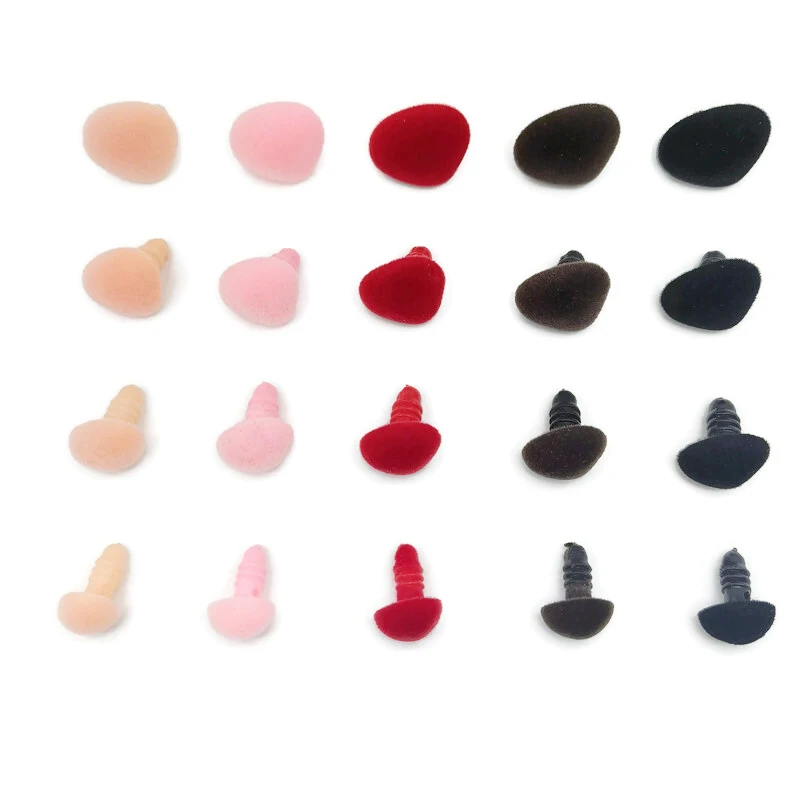 Pink/red/brown Flocking Triangular Safety Plush Toy Nose Soft Washer for DIY Doll Findings Stuffed Animals Velvet Nose 5