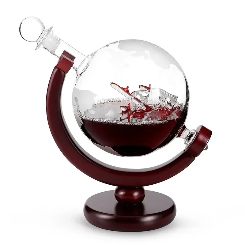Whiskey decanter set Globe Wine Decanter Glass Crystal Party Alcohol Dispenser Bar Glassware Vodka Whiskey Decanter Lead Free Pitcher Creative Gift