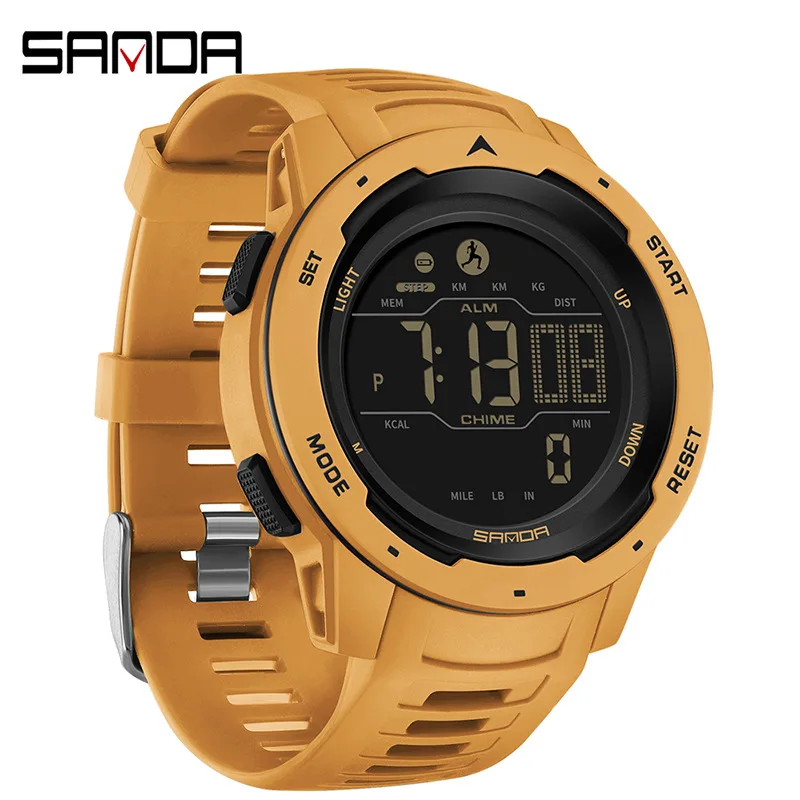 Sanda Calorimeter Alarm Clock Waterproof Multi functional Mountaineering Military Style Shockproof Smart Men's and Women's Watch multi functional mirror alarm clock