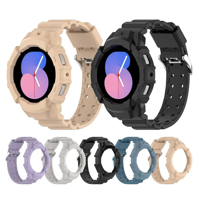 Protective Case+band For Samsung Galaxy Watch 4/5 40mm 44mm Soft Tpu  Cover+bracelet For Samsung Galaxy Watch Silicone 20mm Strap - Watch Cases -  AliExpress