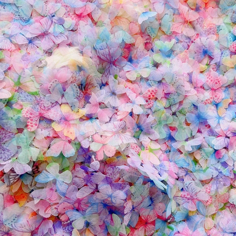 2cm/3cm/4cm Mixed 100pcs Hair Butterfly Accessories Beauty Lace Mesh Butterfly Makeup Face Stickers DIY