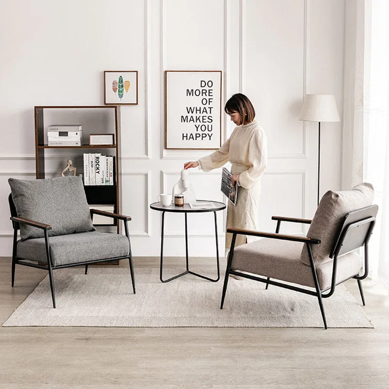 Nordic Designer Iron Living Room Chairs Creative Leisure Balcony