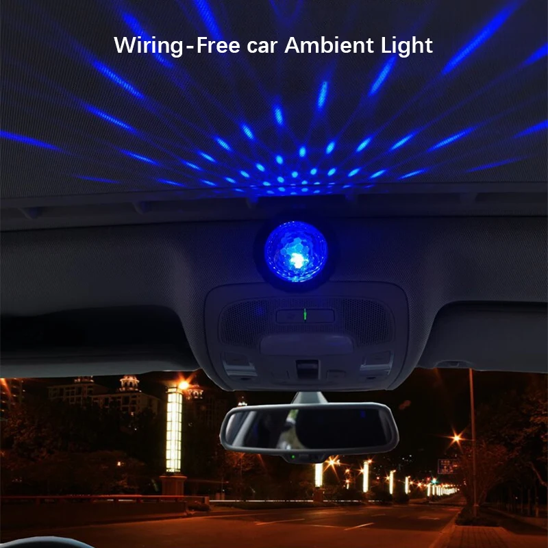 LED 야간 조명, USB 충전, 사운드 컨트롤, 다양한 조명 색상, 거실 및 차량에 적합