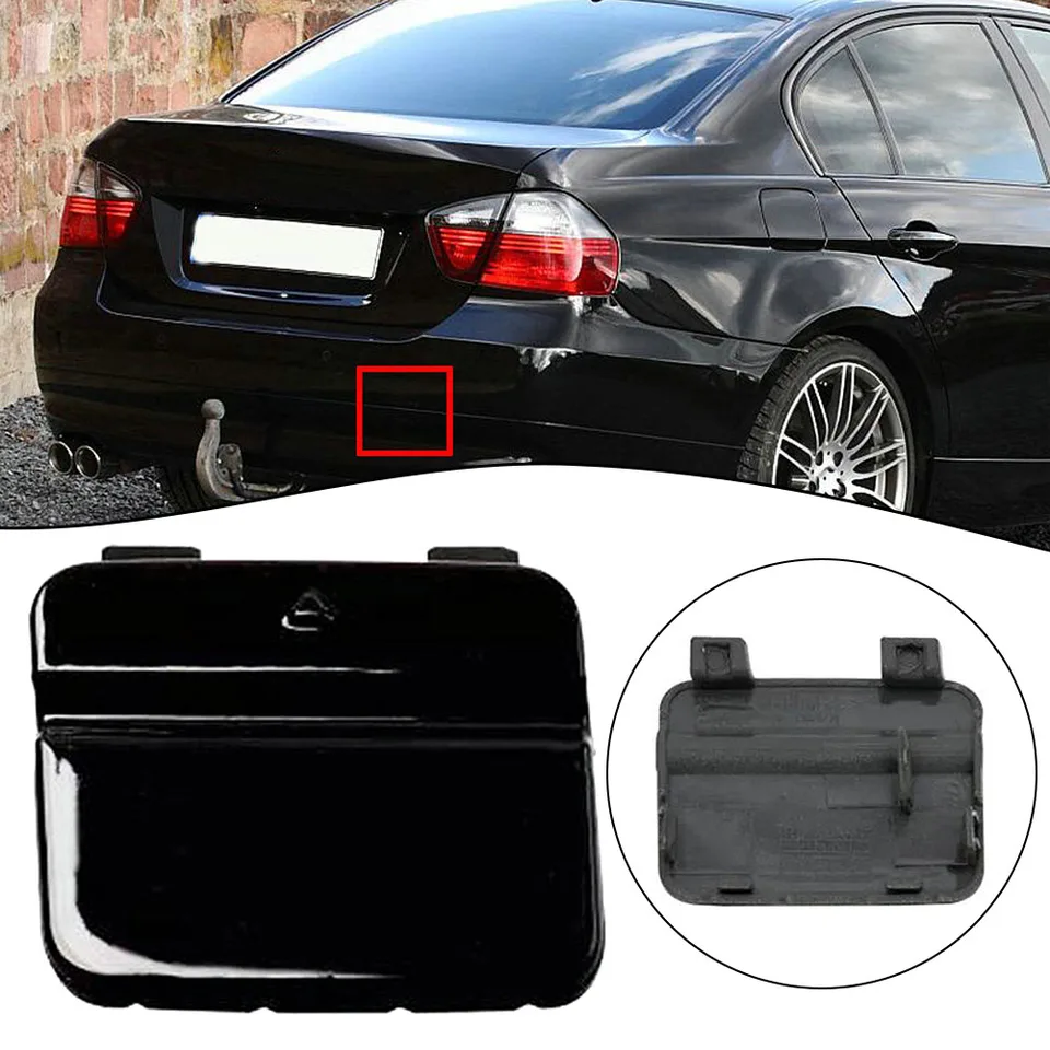 Car Rear Bumper Tow Hook Eye Cover Cap Black 51127202673 For