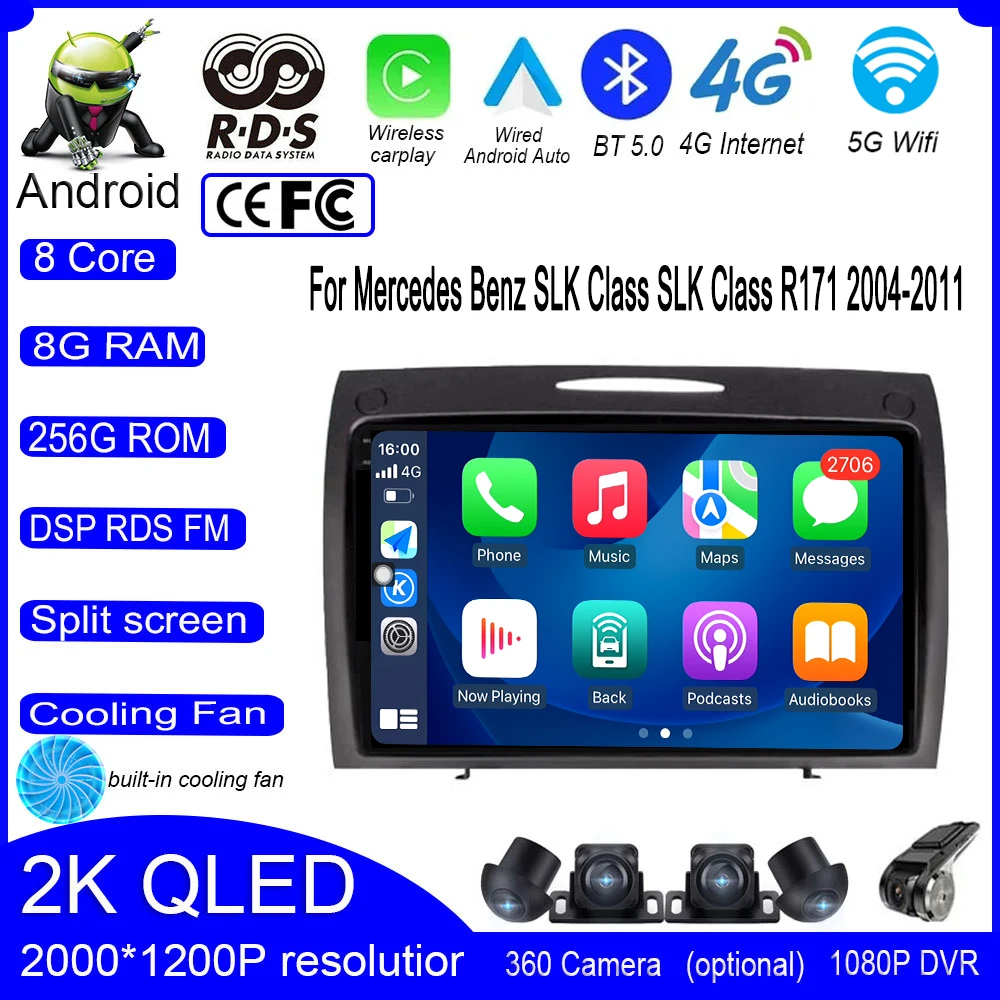 

Android 13 For Mercedes Benz SLK Class SLK Class R171 2004-2011Car Radio Stereo Multimedia Player Navigation IPS QLED Screen