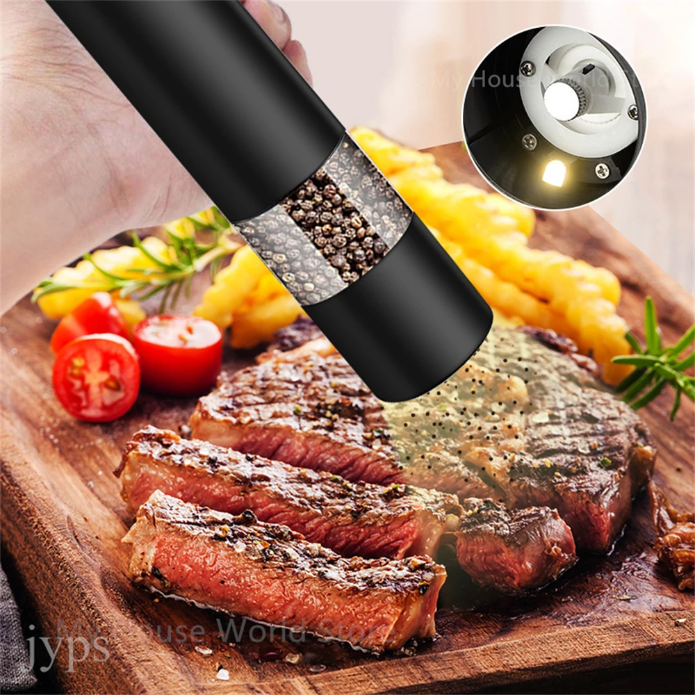 Automatic Salt Pepper Grinder Electric Spice Mill Grinder Seasoning Adjustable Coarseness Spice Kitchen Cooking Tools