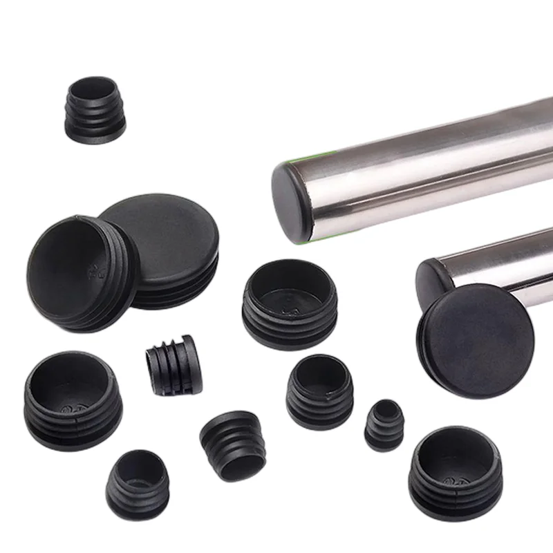 Pipe End Cap Silicone Rubber Caps Rubber Caps Silicone Rubber Plugs 24ship Round Steel Pipe Plastic Hole Plug Insert End Cover Furniture Chair Leg Metal Tubing Alloy Ladder Glide Protection