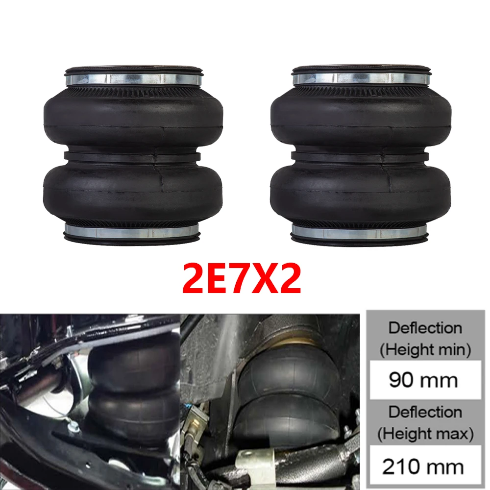 

2PCS-Universal Air ride Springs suspension oem2E7X2 Air Single Port 1/2"npt 2B7-842 Height Max 210mm