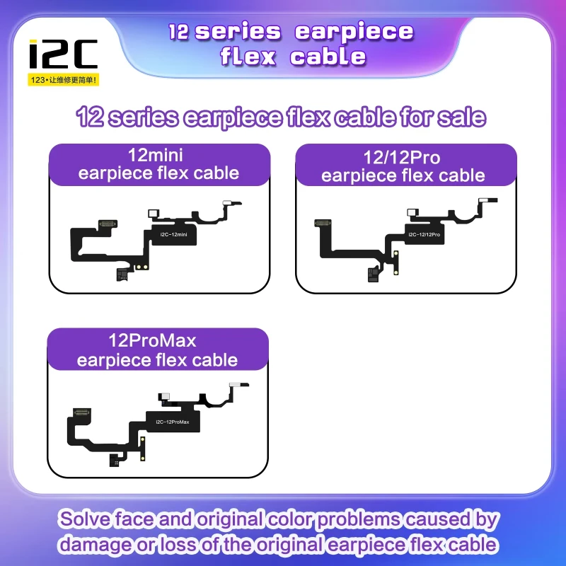 I2C I6S 수신기 FPC 감지 어댑터 이어폰 투광 조명 플렉스 감지 보드 IPhone X- 12 Pro Max Face ID Truetone Repair