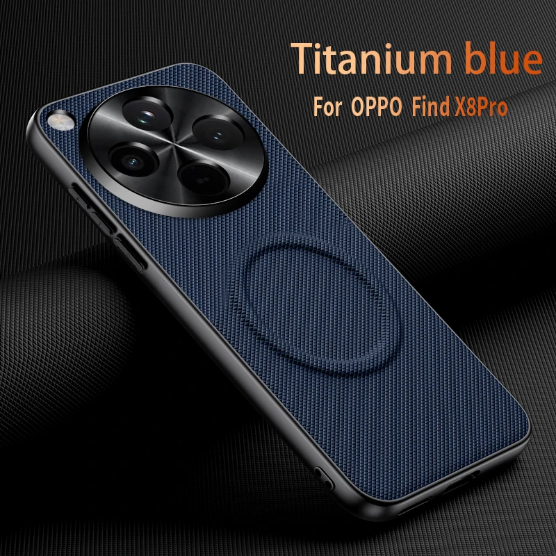 Magnetic Shockproof Matte Leather Case with Metal Lens Frame and Bumper Protection