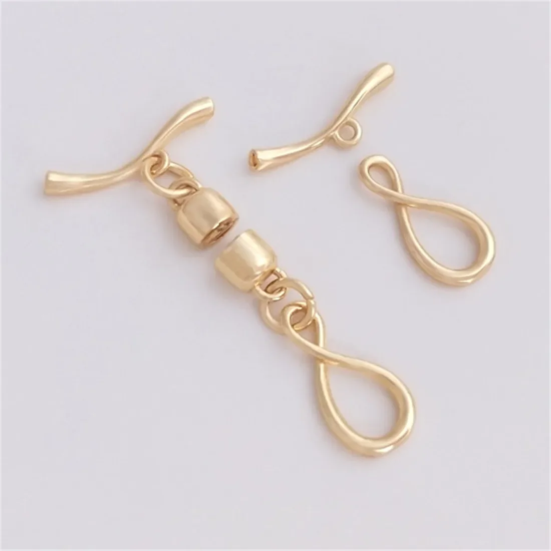 

14K Gold Package 8-character Love Infinite OT Buckle Pearl Necklace Closing Connection Buckle Insert Rod Buckle DIY Accessories