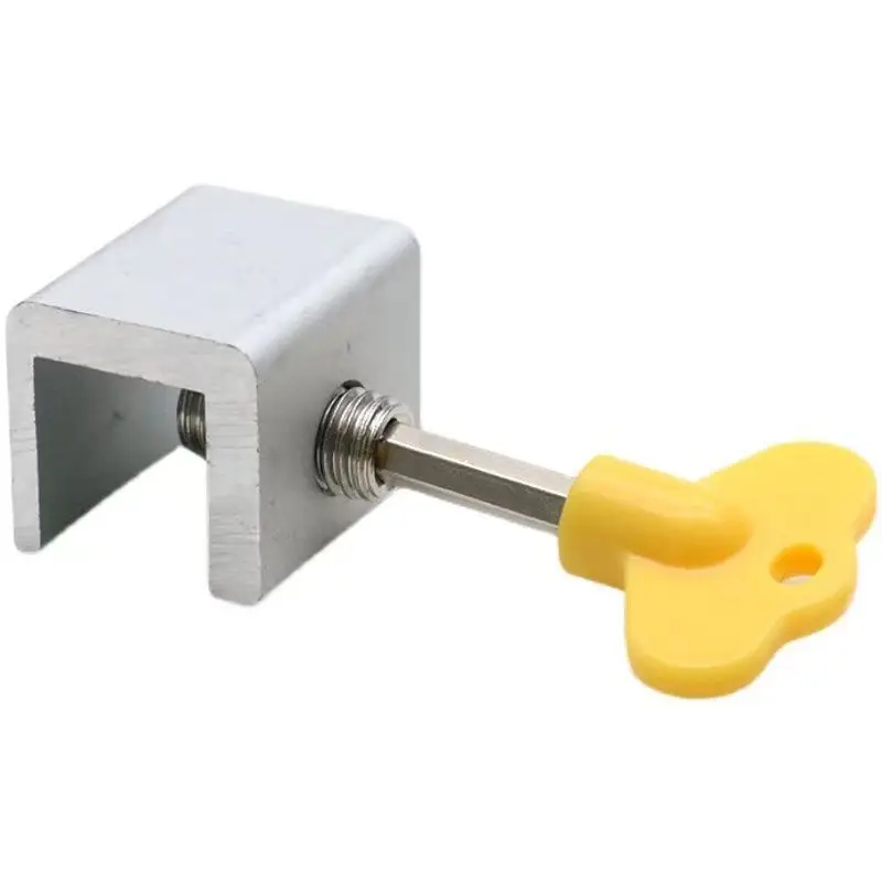 2pc Silver Window positioner Limit holding artifact Children's sliding window door latch safety lock Window slide fastener
