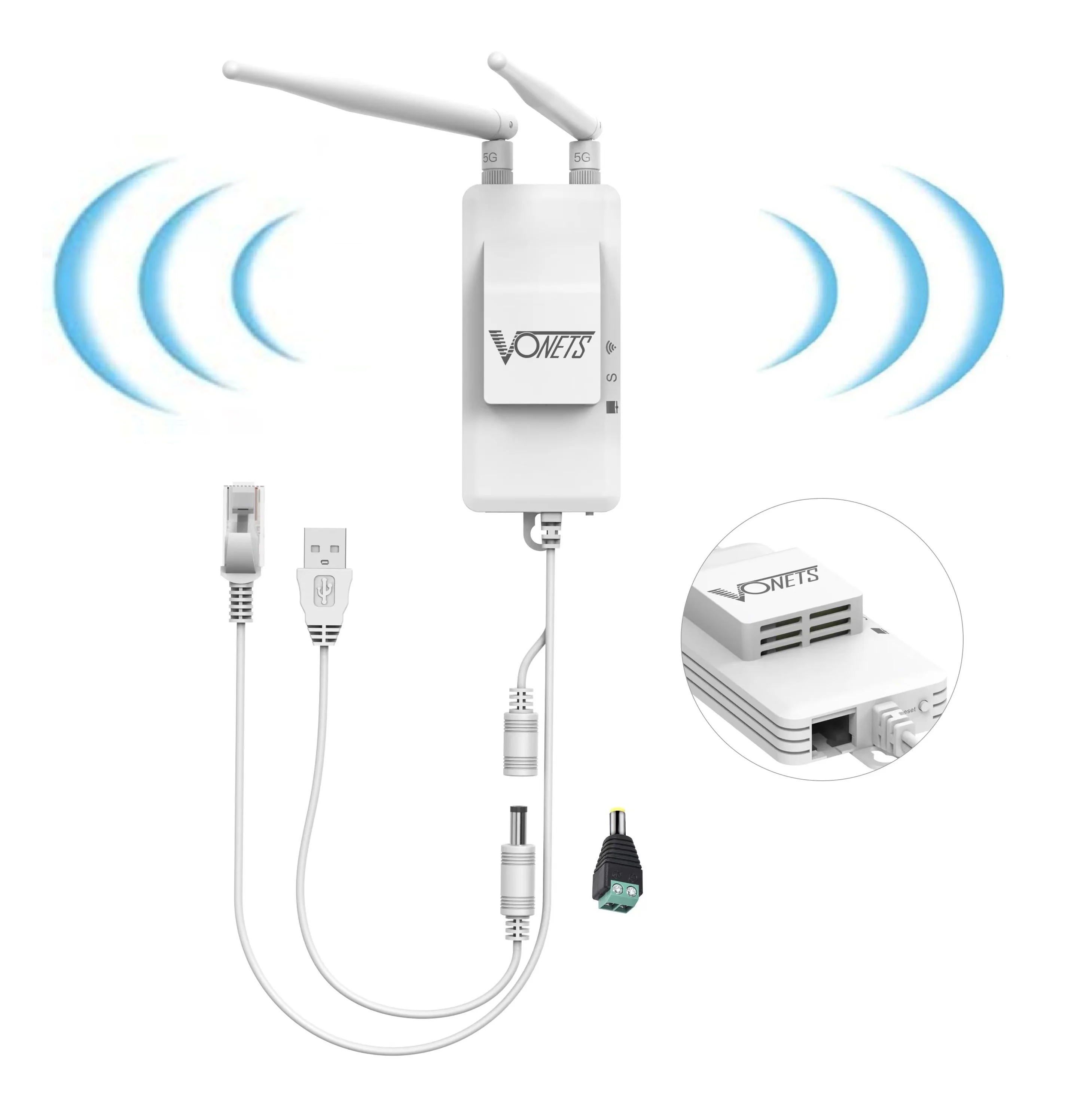 Vonets-roteador e Repetidor Wi-fi Bridge 5ghz para Adaptador Ethernet Câmera Dvr Iot ip Monitor de Transmissão de Vídeo Vap11s5g Fan