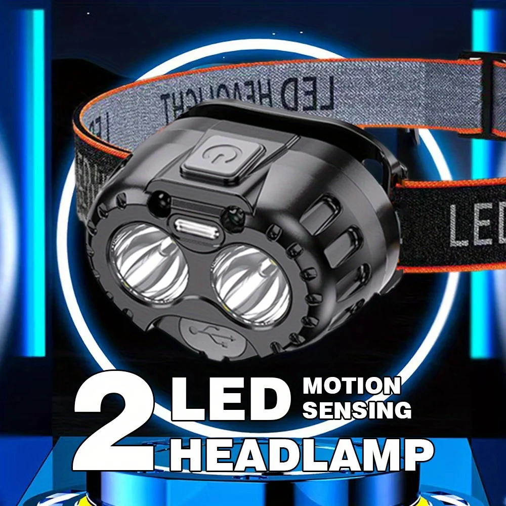 Rechargeable Sensor LED Headlamp Outdoor Waterproof Headlight With Motion Detection For Fishing Camping Hiking Emergency Light