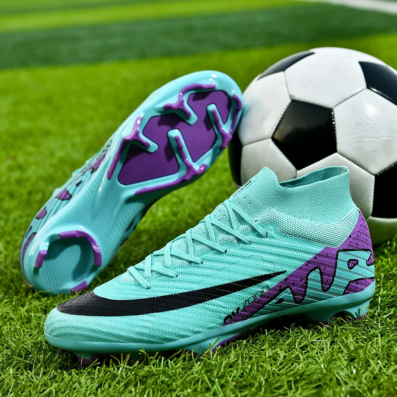 

2024 Men's Soccer Shoes Large Size Ultralight Football Boots Boys Sneakers Non-Slip AG/TF Soccer Cleats Ankle Boots Unisex