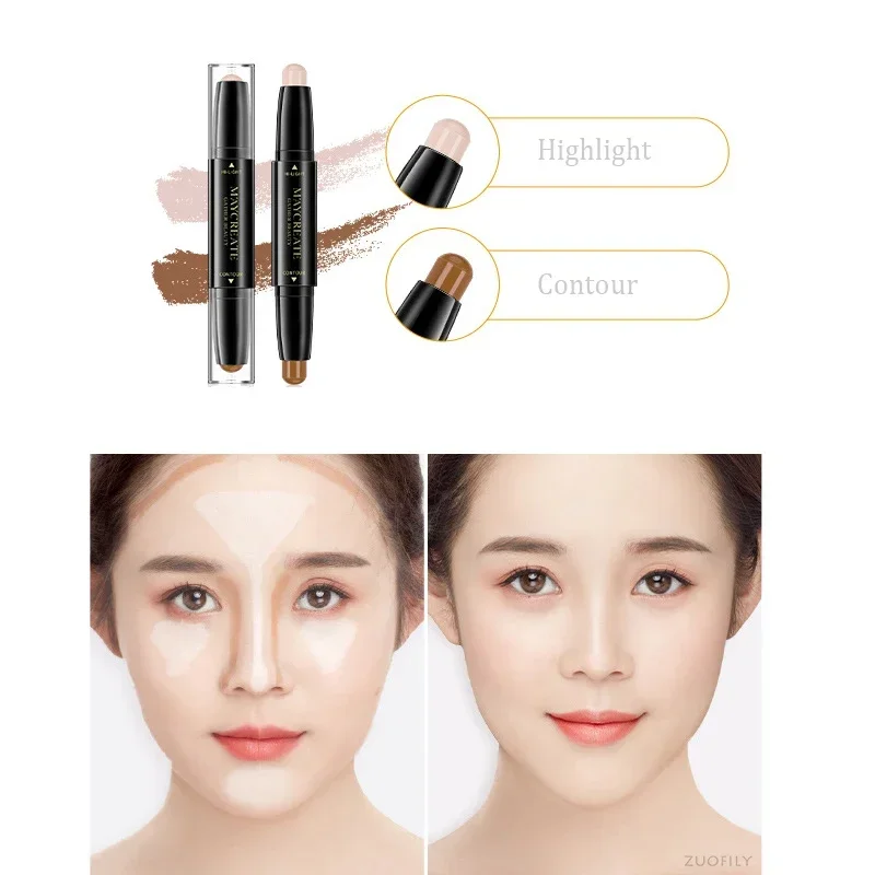 Face Concealer Palette Color Concealer Concealer Cream Foundation Concealer Face Concealer Pen Contour Pen 1PC Double-end Concealer Stick Face Makeup Creamy Foundation Pencil Women Cosmetics Facial Highlight Contour Stick Dark Circles
