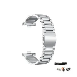 Stainless Steel Metal Watchband Bracelet for Huawei Watch Fit 3 & 4 Pro (Silver)