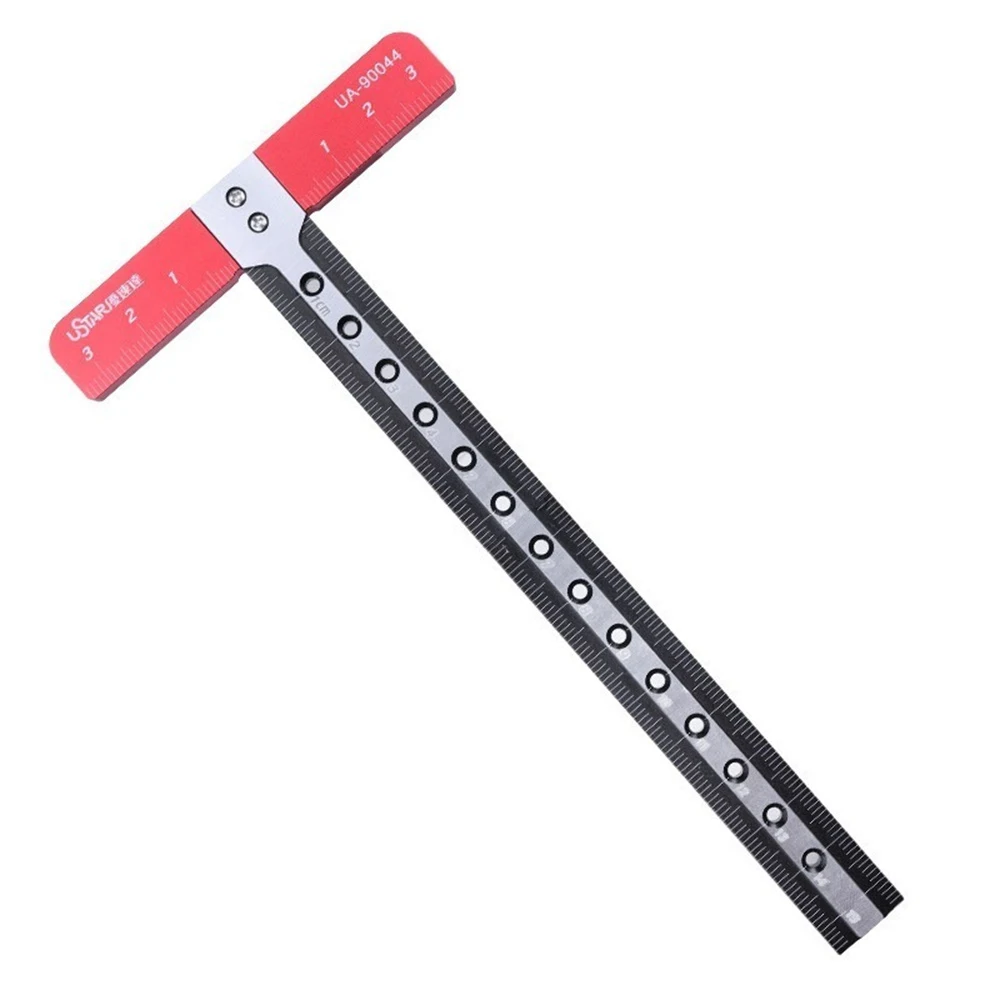 

170mm Hollow T-shaped Ruler Right Angle T Type Ruler Woodworking High Precision Drawing Aluminum CNC Measuring Tool