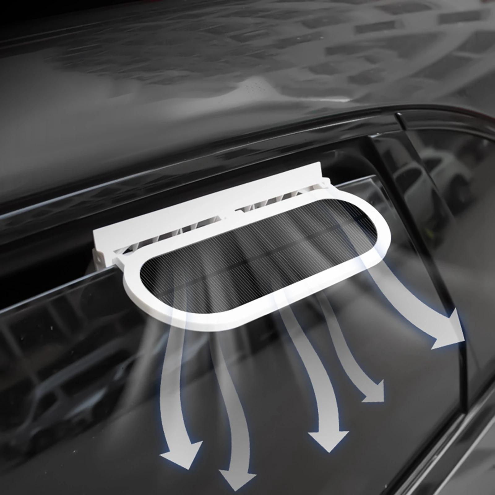Vehicle Cooling Fan,Car Solar Powered Window Exhaust Fan Low Noise 3 Speed Adjustable Air Purifier for Traveling, Truck, SUV