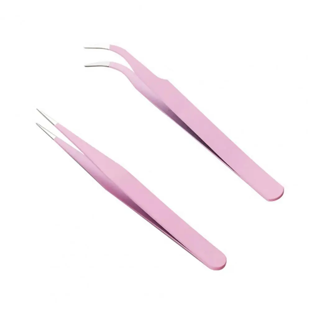 2Pcs Tweezer Universal DIY Tweezer Tool Corrosion-resistant Comfortable Grip Nail Art Sticker Rhinestones Picking