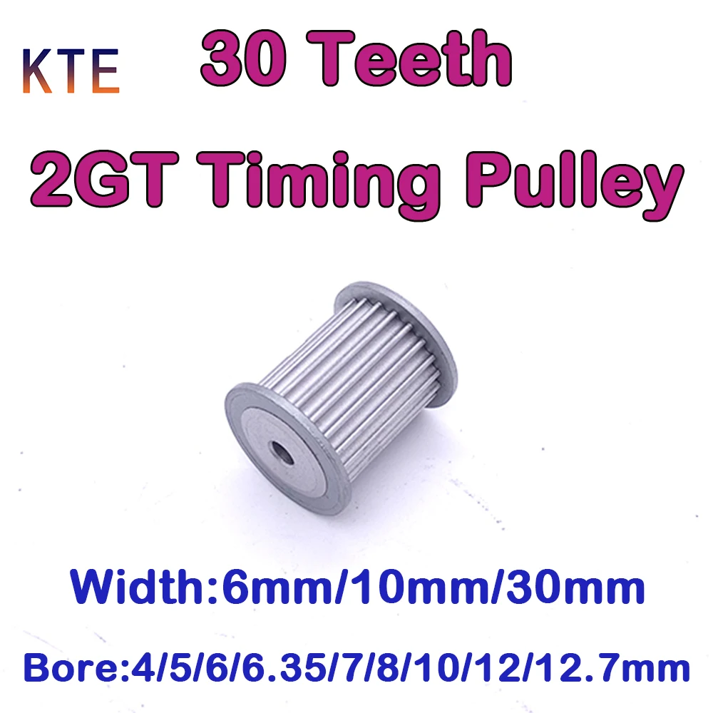 30 Teeth 2GT Timing Pulley Bore 4mm 5mm 6mm 6.35mm 7mm 8mm 10mm 12mm 12.7mm 30 Tooth GT2 Timing Pulley Belt Width 6mm/10mm/30mm