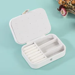 Compact Waterproof Leather Jewelry Organizer and Travel Case (WHITE)
