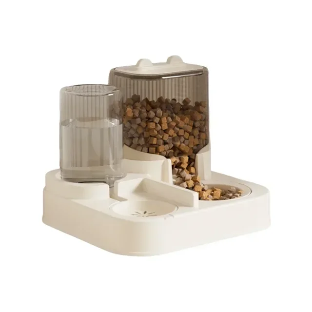 AAutomatic Cat Feeder & Water Fountain Set - Food Grade Plastic - for Cats & Dogs - Gravity Feed Design 6