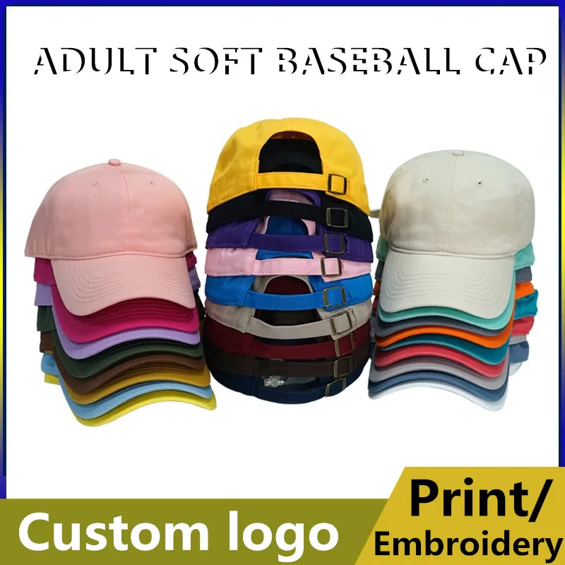 

Custom cotton unstructured trucker caps Outdoor diy logo men women sports hat Snapback baseball hats gorros
