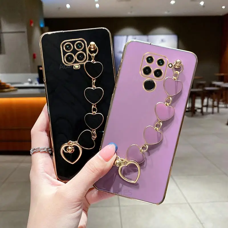 Xiaomi Luxury Love Heart Plating Bracelet Chain Case - Stylish Back Cover