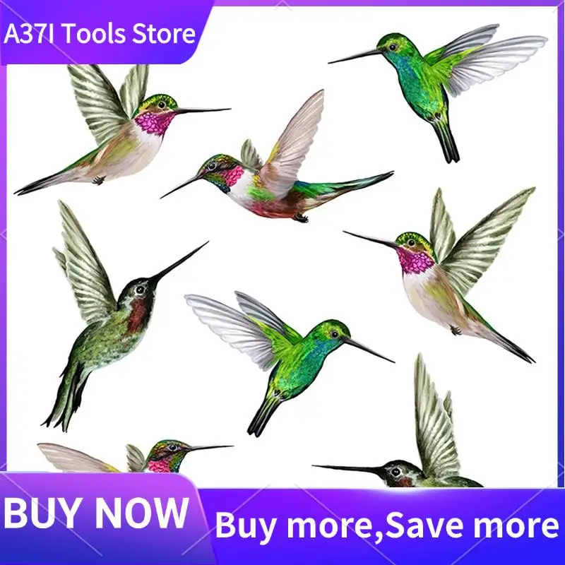 8 Large Beautiful Humming Bird Static Cling Window Stickers Hummingbird Anti Collision Bird Strike Window Stickers-[A37I]