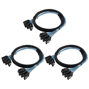 3X SAS Cable Sata Cable High Speed 6Gbps 4 Ports/Set High Quality For Server 0.5 Meter