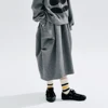 imakokoni Autumn 2023 new original design Air layer pinched grey skirt loose 234284 6