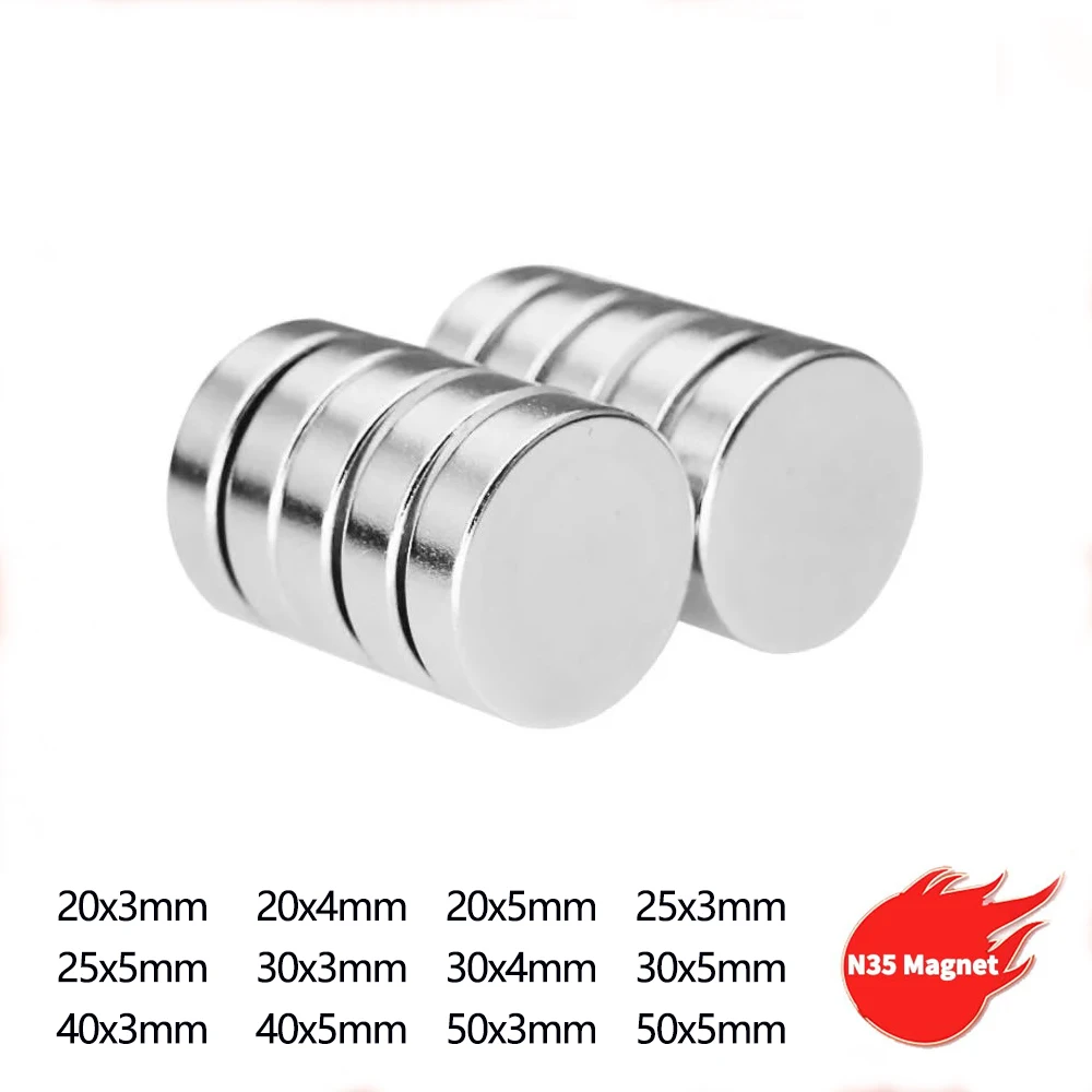 Neodymium Magnets 20x5 mm 20x3 mm 25x5 30x5 40x5 Powerful Magnetic Rare Earth Disc Round
