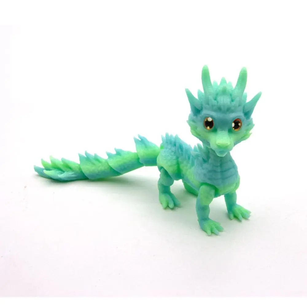 Long Haired 3D Printed Dragon Home Office Movable Joint Dragon Model Toy Multi-color Crafts Toy Dragon Action Figure