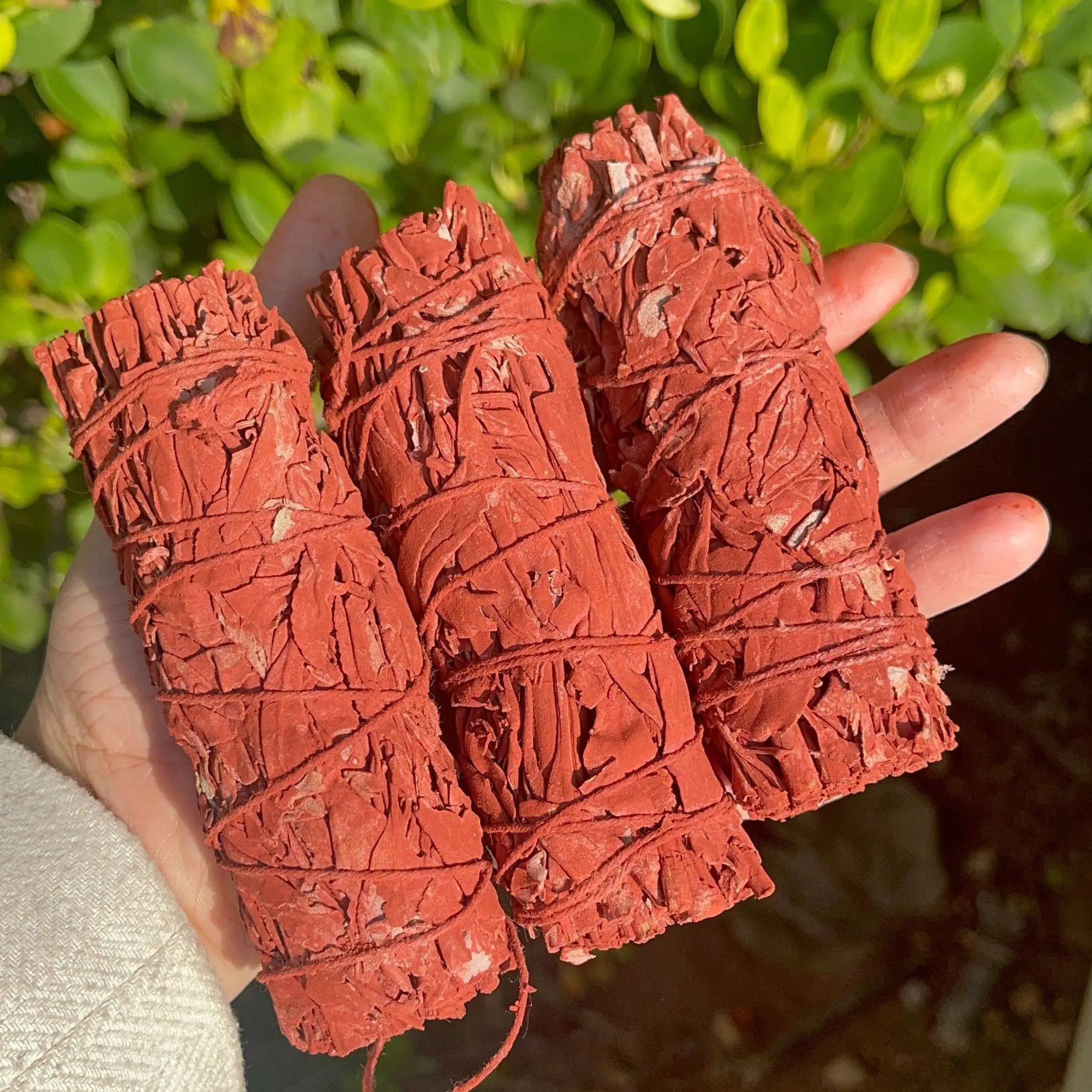 Red Sage Stick 4 " - Dragons Blood & Mountain Sage Stick- Desert Magic Wand - Herb Bundle - Red Sage Incenso-Fumo Detergente