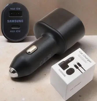 Caricabatteria da auto Samsung USB tipo C 60W PD Super ricarica Galaxy Z Fold 7 S25 S24 S23 S22 Ultra A56 45W/15W Caricatore a doppia porta in auto