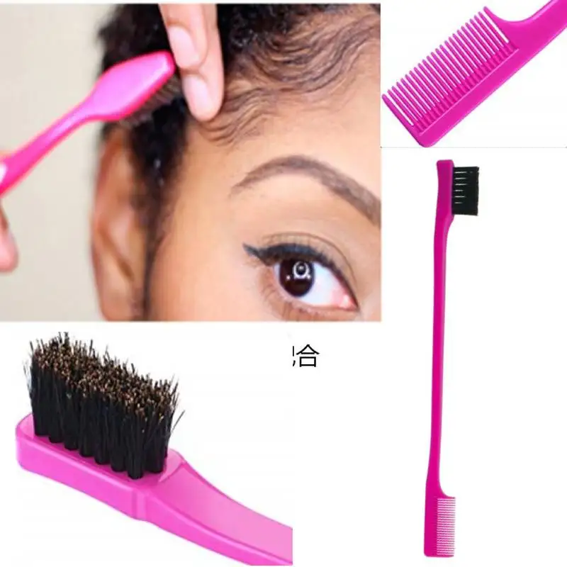 Edge Brush Double Side Edge Control Hair Comb Hair Styling Brush Salon Professional Accessories Eyebrow Brush