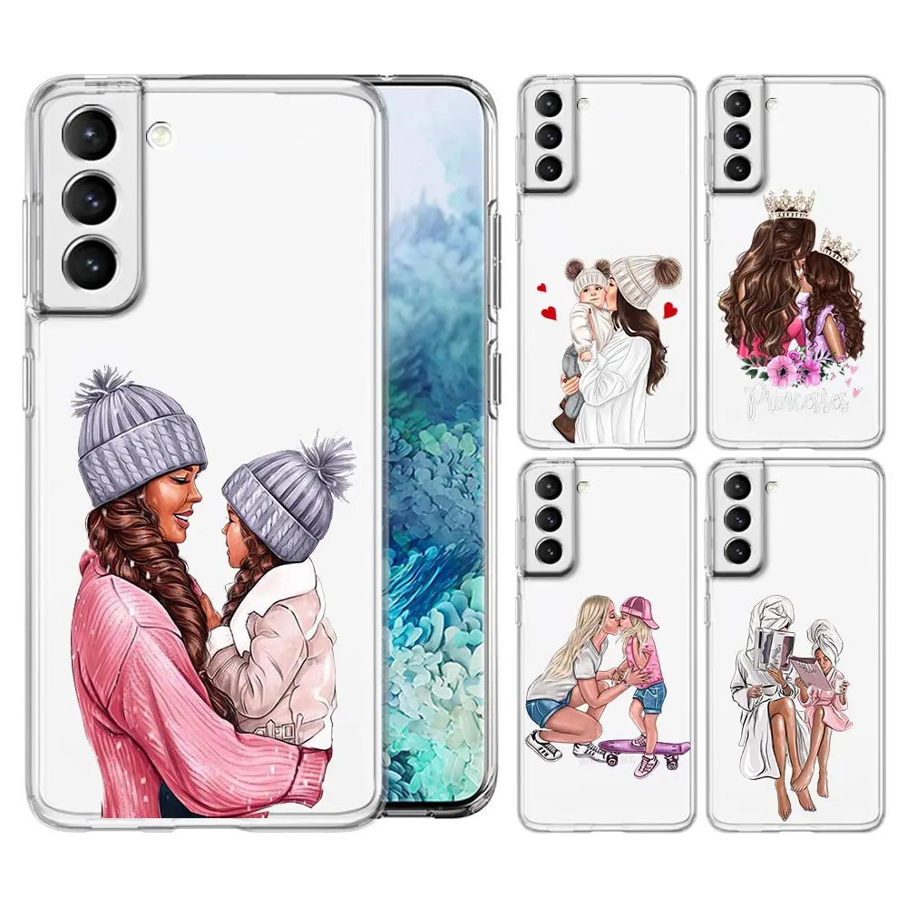 Queen Hair Mom and Baby Clear Soft Phone Case