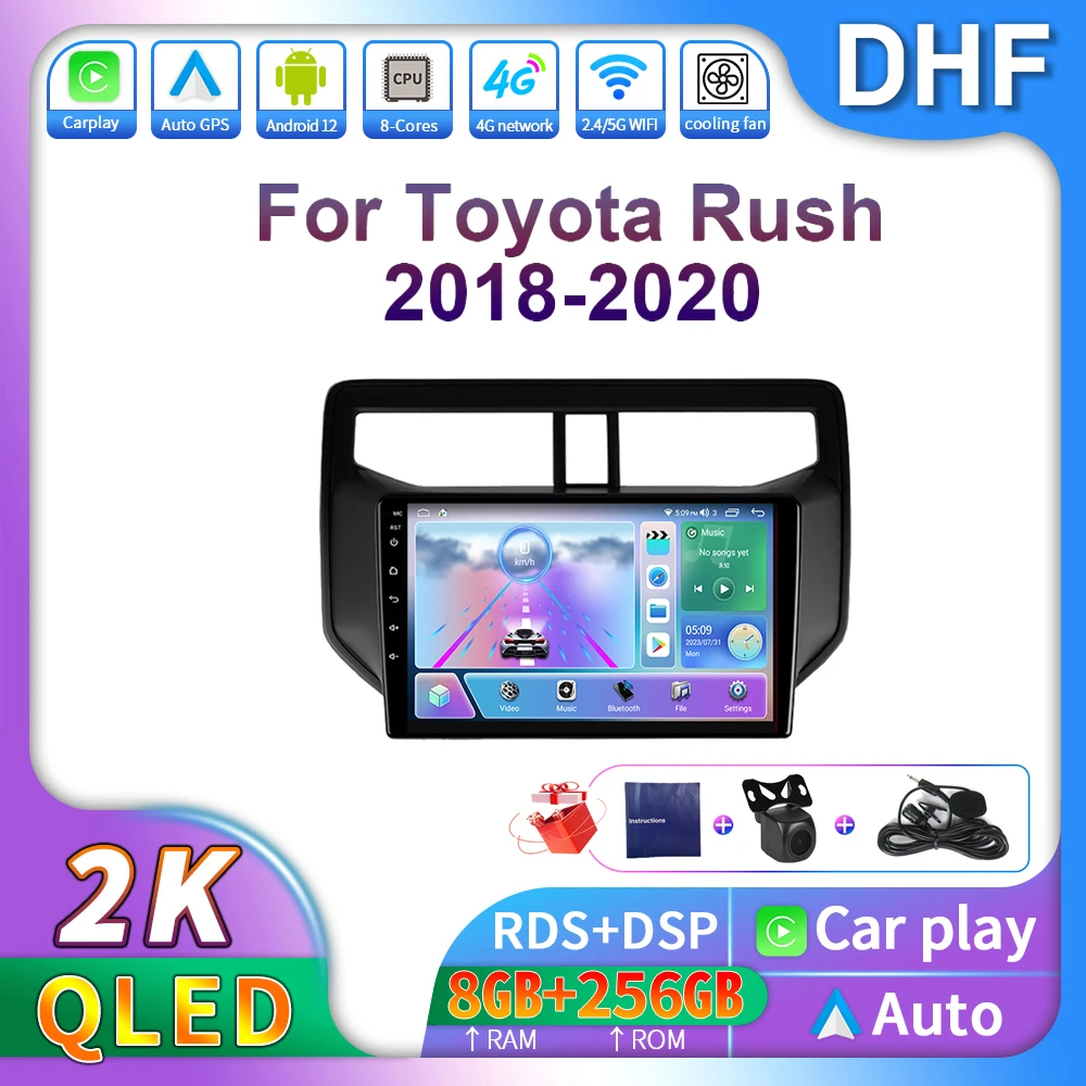 

DHF 9" Android 13 Carplay For Toyota Rush 2018-2020 Wireless Multimedia Video Player Car Radio 4G Navigation GPS 2 Din Head Unit