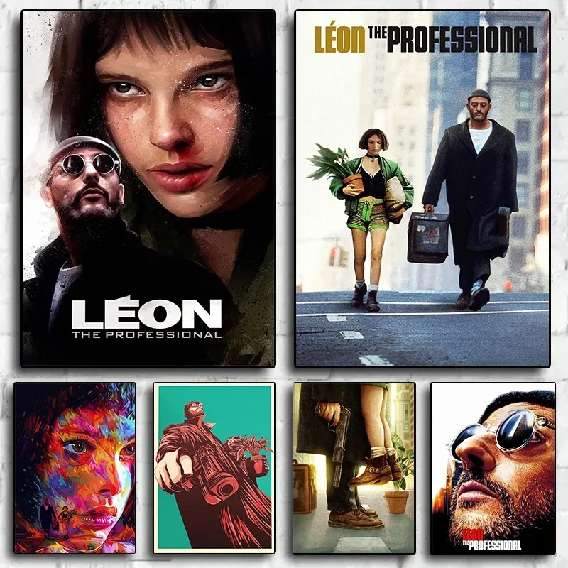 Leon The Professional Classic Movie Poster Jean Reno Natalie Portman  Character Canvas Painting Wall Art Picture for Room Decor - AliExpress, حجم الصورة 800x800